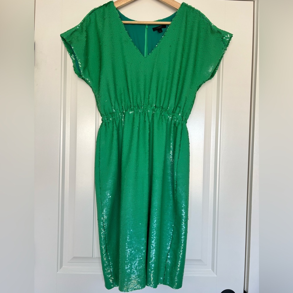 J. Crew Green Sequin Dress